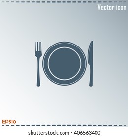 vector illustration sign with spoon, fork and knife.Menu card.