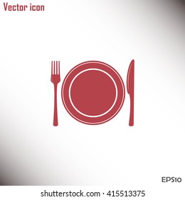 vector illustration sign with spoon, fork and knife.Menu card.
