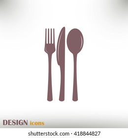 vector illustration sign with spoon, fork and knife.Menu card.