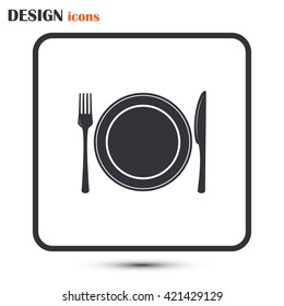 vector illustration sign with spoon, fork and knife.Menu card.