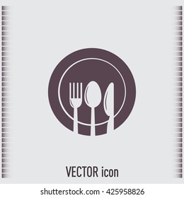 vector illustration sign with spoon, fork and knife