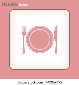 vector illustration sign with spoon, fork and knife.Menu card.