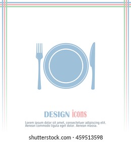 vector illustration sign with spoon, fork and knife.Menu card.