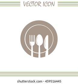 vector illustration sign with spoon, fork and knife