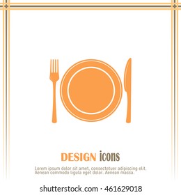 vector illustration sign with spoon, fork and knife.Menu card.