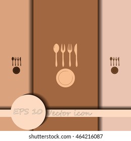 Vector illustration sign with spoon, fork and knife