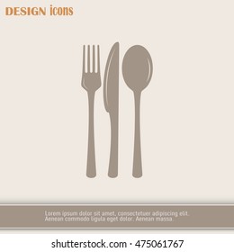 vector illustration sign with spoon, fork and knife.Menu card.