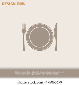 vector illustration sign with spoon, fork and knife.Menu card.