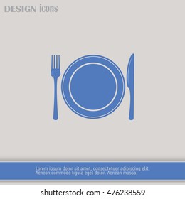 vector illustration sign with spoon, fork and knife.Menu card.