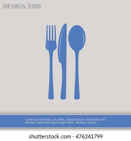 vector illustration sign with spoon, fork and knife.Menu card.