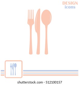 vector illustration sign with spoon, fork and knife.Menu card.