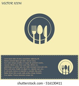 vector illustration sign with spoon, fork and knife