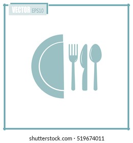 vector illustration sign with spoon, fork and knife