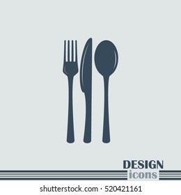 vector illustration sign with spoon, fork and knife.Menu card.