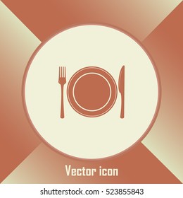 vector illustration sign with spoon, fork and knife.Menu card.