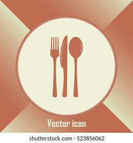 vector illustration sign with spoon, fork and knife.Menu card.