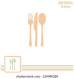 vector illustration sign with spoon, fork and knife.Menu card.