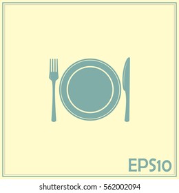 vector illustration sign with spoon, fork and knife.Menu card.