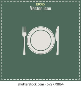 vector illustration sign with spoon, fork and knife.Menu card.
