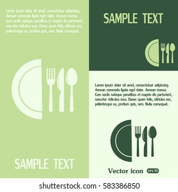 vector illustration sign with spoon, fork and knife
