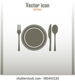 vector illustration sign with spoon, fork and knife.Menu card.