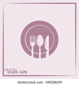 vector illustration sign with spoon, fork and knife