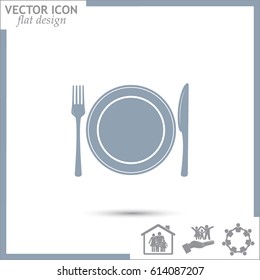 vector illustration sign with spoon, fork and knife.Menu card.