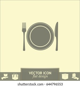 vector illustration sign with spoon, fork and knife.Menu card.