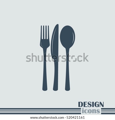 vector illustration sign with spoon, fork and knife.Menu card.