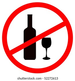 Vector illustration of sign stop alcohol