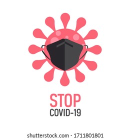 Vector Illustration Sign of stop covid-19, concept of pandemic stop Coronavirus outbreak .
