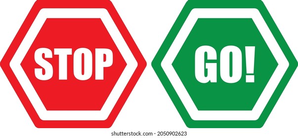 Ilustración vectorial del signo Stop and Go..eps