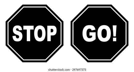 Vector illustration of sign : Stop and Go.