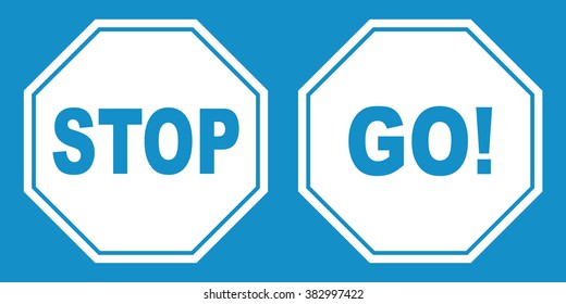Vector illustration of sign : Stop and Go.
