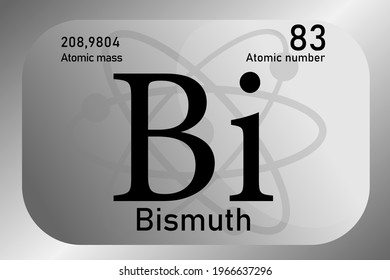 Vector illustration of a sign, symbol of the Bismuth atom, an element of the periodic table.