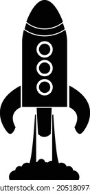 Símbolo de signo de la ilustración del vector cohete espacial monograma aislado en fondo blanco