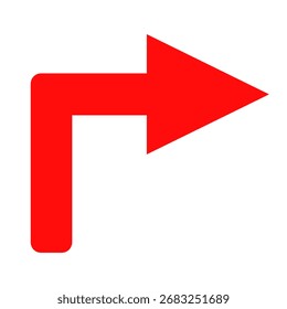 Ilustración vectorial de una señal para girar a la derecha	