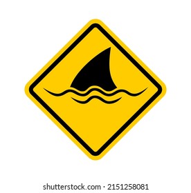 Vector illustration of sign warning of sharks on a white background.