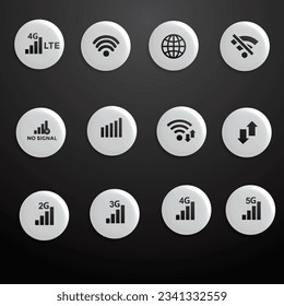 VECTOR ILLUSTRATION OF SIGNAL ICON,3D