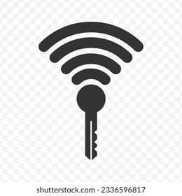 Vector illustration of signal lock icon in dark color and transparent background(PNG).
