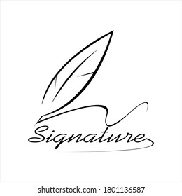 vector illustration signature chubby creative logo design, label, sticker