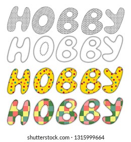 Vector illustration of a signboard for a shop of sewing or knitting with elements for handmade