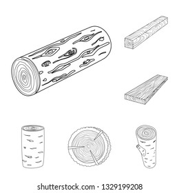 Vector illustration of signboard  and wood symbol. Set of signboard  and wooden stock vector illustration.