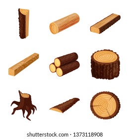 Vector illustration of signboard  and wood symbol. Set of signboard  and wooden vector icon for stock.