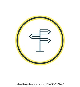 Vector illustration of signpost icon line. Beautiful navigation element also can be used as guidepost icon element.