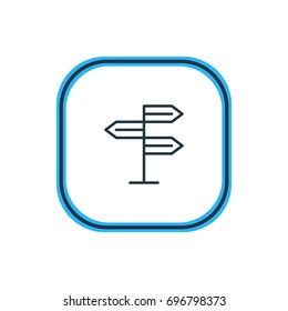 Vector Illustration Of Signpost Outline. Beautiful Direction Element Also Can Be Used As Guidepost Element.