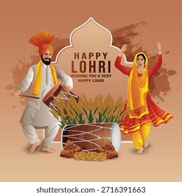 Vektorgrafik von sikh festival happy lohri Grußkarte