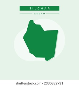 Vektorgrafik-Vektorgrafik von Silchar Stadtplan Indien Stadt