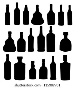 vector illustration silhouette alcohol bottle