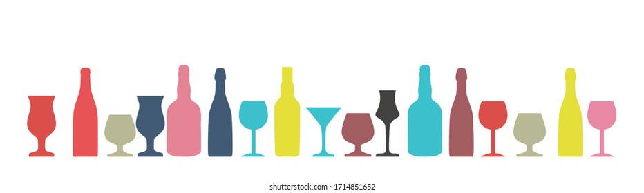 Vector Illustration of Silhouette Alcohol Bottle Background EPS10